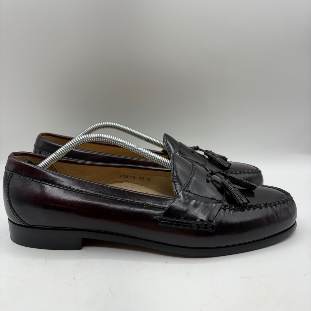Kirkland Signature Mens Burgundy‎ Leather Tassel Loafers Size 12 D 21273 Brazil